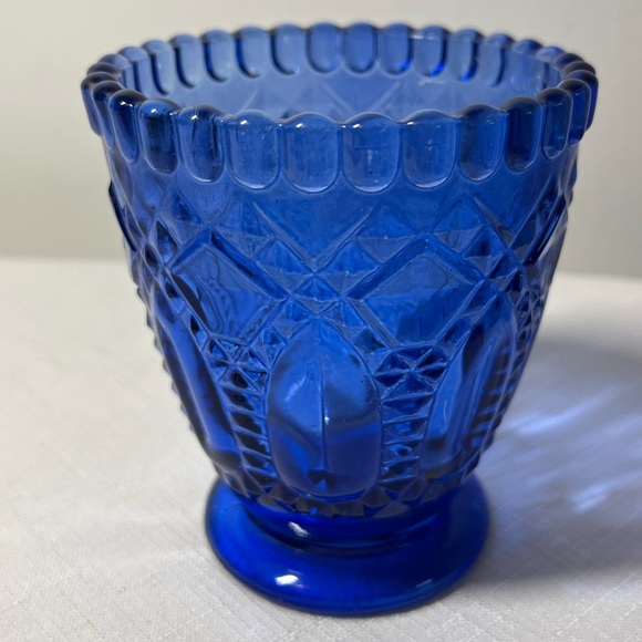 vintage Other - Vintage Glass Votive Candle Holder Royal Blue